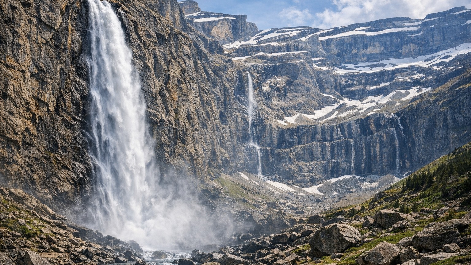 El secreto escondido bajo las rocas: cómo un lago aragonés alimenta la cascada más alta de Europa