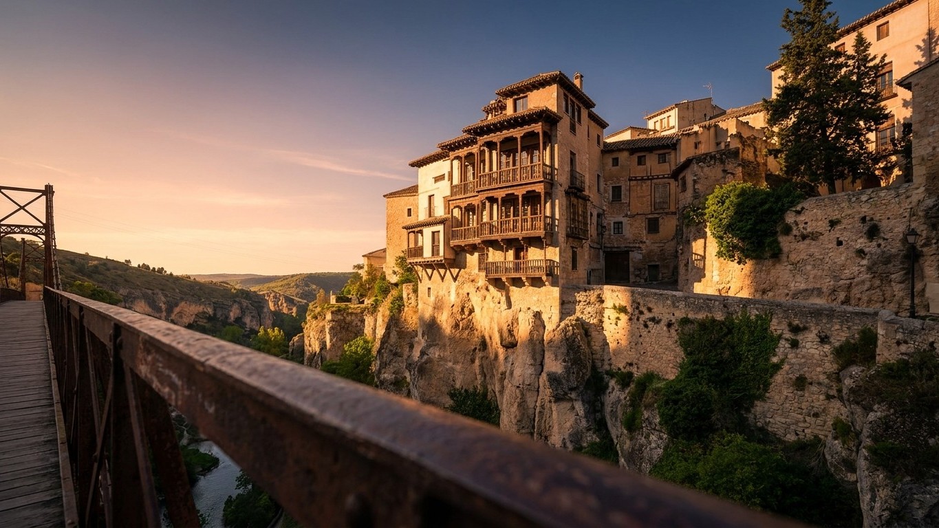 Pagué la entrada de la catedral de Cuenca solo para hacer la foto de las Casas Colgadas: al cruzar el puente de San Pablo ...