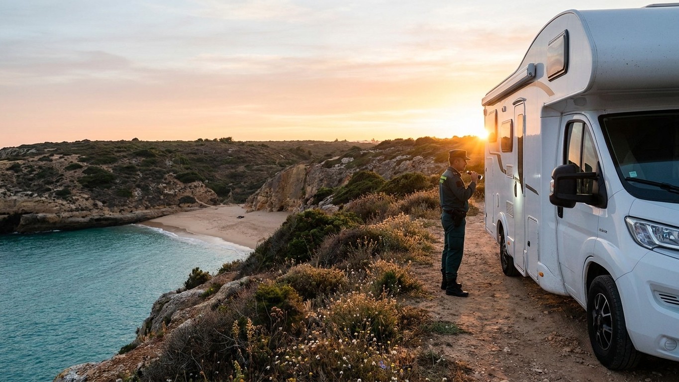 Aparqué mi autocaravana frente a una cala del Algarve solo para dormir cuatro horas: cuando la GNR llamó al cristal, enten...