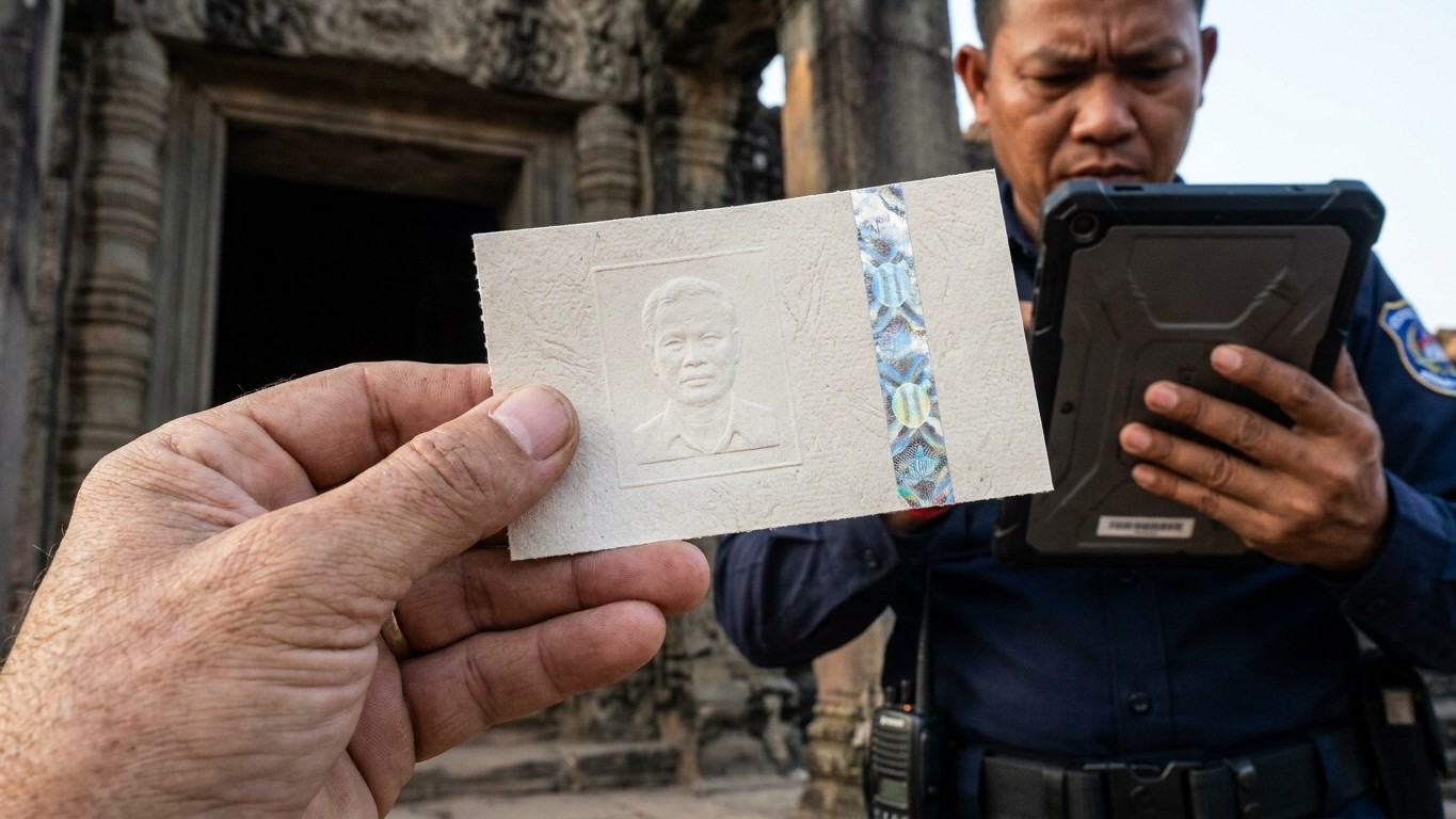 Compré mi entrada para Angkor en la recepción del hotel pensando que me ahorraba la cola: en el primer control entendí por...